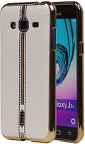 Wicked Narwal | M-Cases Leder Look TPU Hoesje voor Samsung Galaxy J3 J300F Wit