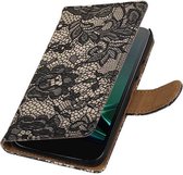 Wicked Narwal | Lace bookstyle / book case/ wallet case Hoes voor Motorola Moto G4 Play Zwart