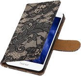 Wicked Narwal | Lace bookstyle / book case/ wallet case Hoes voor Huawei Honor 6 A Zwart