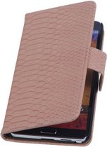 Wicked Narwal | Snake bookstyle / book case/ wallet case Hoes voor HTC One 2 E8 Licht Roze