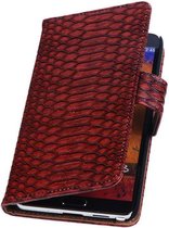 Wicked Narwal | Snake bookstyle / book case/ wallet case Hoes voor HTC One 2 E8 Rood