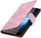 Wicked Narwal | Lizard bookstyle / book case/ wallet case Hoes voor Microsoft Microsoft Lumia 650 Roze