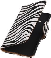Wicked Narwal | Zebra bookstyle / book case/ wallet case Hoes voor Samsung galaxy j1 2015 Ace Wit