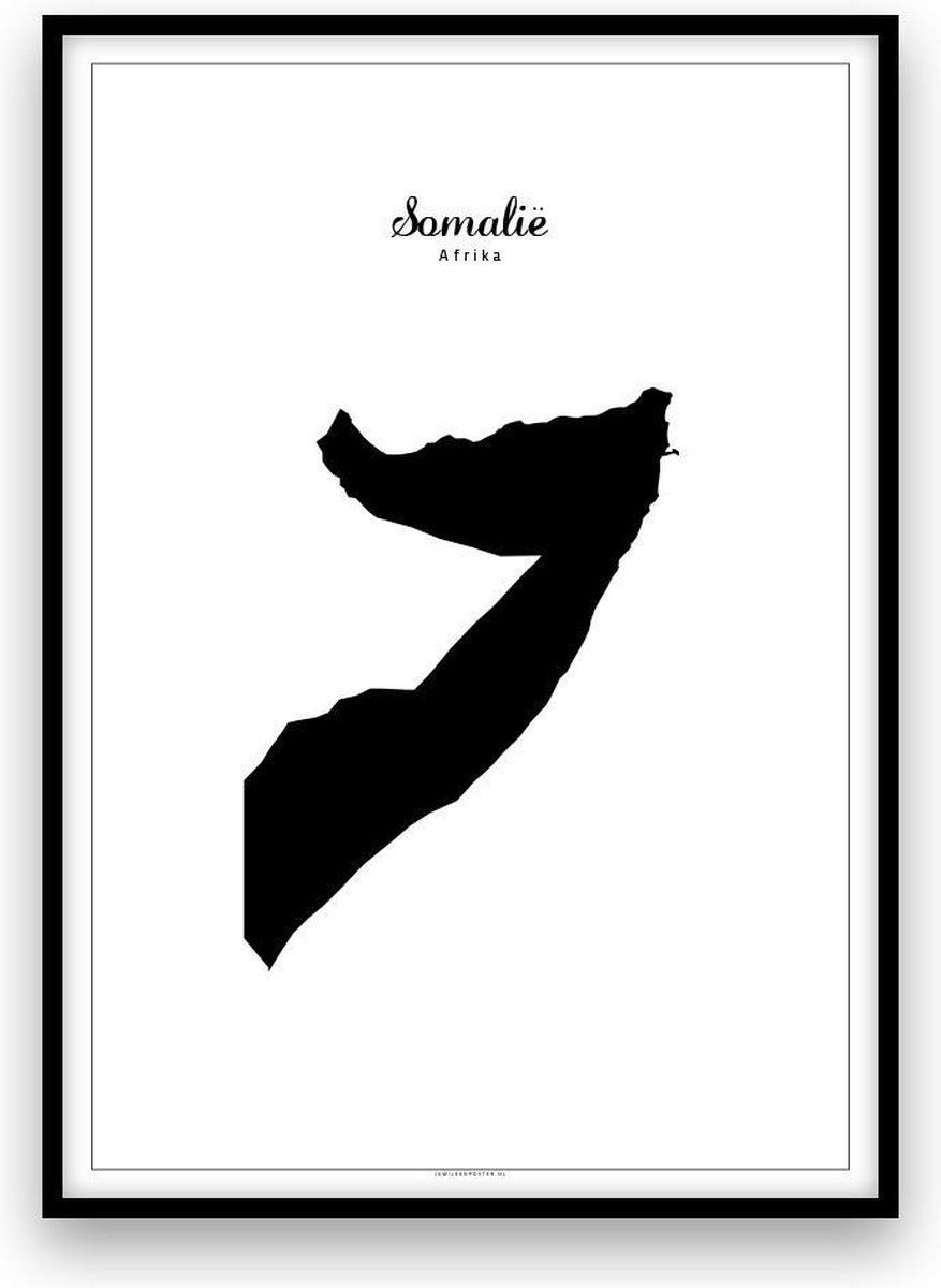 Somalië landposter - Zwart-wit