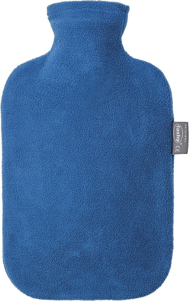 Goedkoopste Kruik met fleece hoes blauw 2 liter - warmwaterkruik