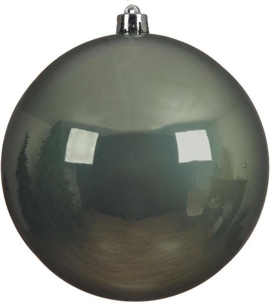 1x Grote salie groene kunststof kerstballen van 20 cm - glans - salie  groene... | bol.com