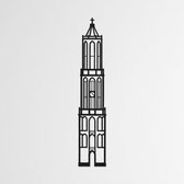 Landmark, Dom toren - Utrecht zwart - Wanddecoratie - Hout - XL 80 cm