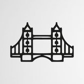 Landmark, Tower Bridge - Londen zwart - Wanddecoratie - Hout - XL 80 cm