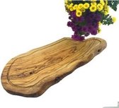 Zethome | Olijfhout hout natuurlijke vorm gegolfd steakboard | 44x19x2cm