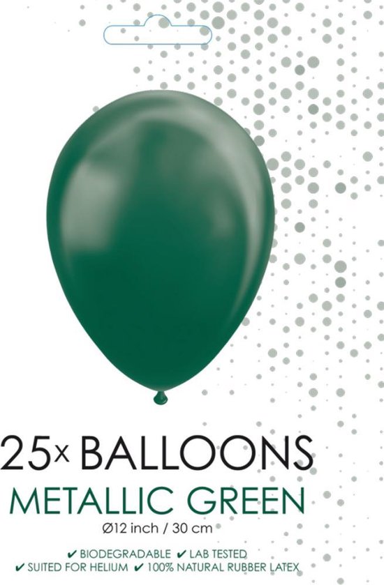 Globos Ballonnen 30,5 Cm Latex Groen Metallic 25 Stuks