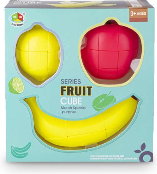 Thumbnail van een extra afbeelding van het spel MikaMax - Fruit kubus series – Puzzelkubus set - Breinbreker - Puzzelkubus - Speed Cube - Set van 3