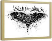 Foto in frame , Valar Morghulis , Game of Thrones , 100x70cm , zwart wit , wanddecoratie