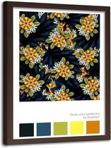 Foto in frame Exotische bloemen, 70x100cm,  groen/geel, Premium print