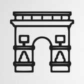 Landmark, Arc de Triomphe - Parijs zwart - Wanddecoratie - Hout - XL 80 cm