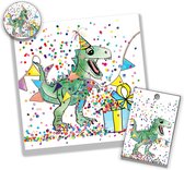 uitnodiging kinderfeestje Dinosaurus - feestpakket  - dino  - kinderfeest - dino stickers