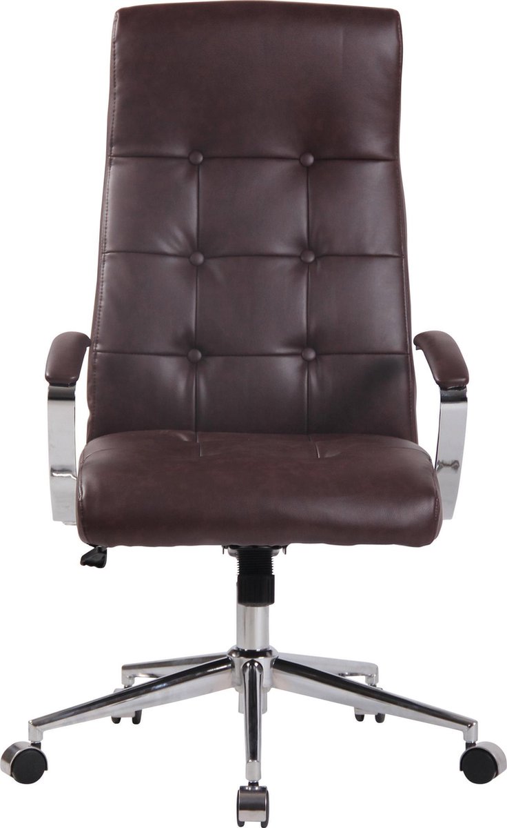 Ergonomische bureaustoel - In hoogte verstelbaar - Kunstleer - Donker Rood - 61x65x124 cm