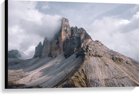 Toile - Montagnes dans les Nuages - 90x60cm Photo sur Toile Peinture (Décoration murale sur Toile)