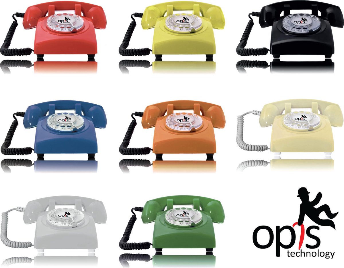 OPIS 60s Mobile: rétro téléphone avec Carte sim/Vintage téléphone Carte sim  Fixe/Telephone Fixe Carte sim/téléphone Fixe Personnes agées sans