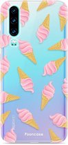 Huawei P30 hoesje TPU Soft Case - Back Cover - Ice Ice Baby / Ijsjes / Roze ijsjes