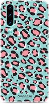 Huawei P30 hoesje TPU Soft Case - Back Cover - Luipaard / Leopard print / Blauw