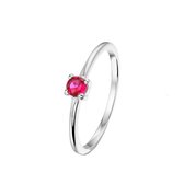 YO&NO - Ring - Zilver - Aanschuifring - Robijn - 4mm - 19mm - Sieraden Vrouw - Gerhodineerd - Zilver 925