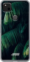 6F hoesje - geschikt voor Google Pixel 4a -  Transparant TPU Case - Palm Leaves Dark #ffffff