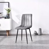 TammaT® - Stoelen - Eetkamerstoelen - Moderne Velvet stoel  - Kuipstoel - Eetkamerstoel Velvet - Eetkamerstoel Grijs