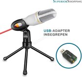 Microfoon Voor PC - Laptop - Tablet - Telefoon - Statief - USB Adapter - YouTube - Skype - Podcast - Studio - Opnames - Zingen - Karaoke