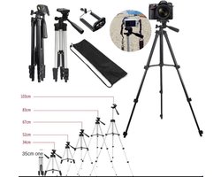 Smartphone Tripod Camera Statief 102 Cm Zwart Inclusief Bluetooth Remote Shutter – HiCHiCO