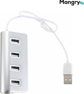 USB splitter HUB - USB hub 4-poorts - USB 2.0 4-ports aluminium hub - Voor de Computer / Laptop - Mangry