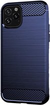 Apple iPhone 12 Mini Hoesje Geborsteld TPU Flexibele Back Cover Blauw