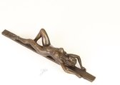 Erotisch papiergewicht naakte vrouw - Bronzen beeldje - Sculptuur -  cm hoog