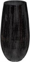 Vaas Bomvaas Craq  /Vaas ovaal zwart  H. 27 cm glas