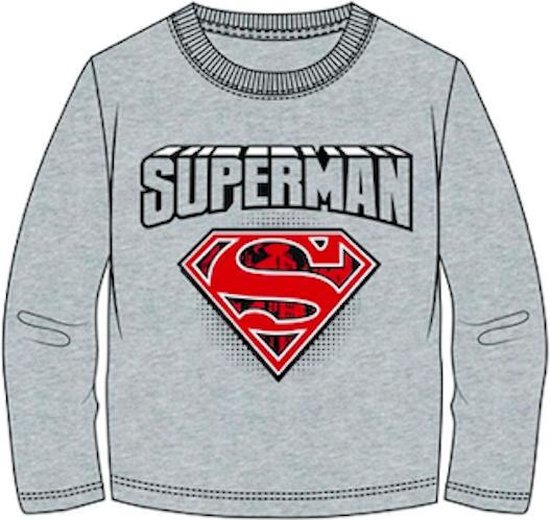 Superman t-shirt - grijs - Maat 128 / 8 jaar