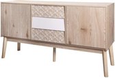 SOFIA 2-deurs 3-ladenkast - Hout met motief - B 150 x D 40 x H 80 cm