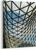 Schilderij - Abstracte architectuur in het futuristische winkelcentrum MyZeil, Frankfurt am Main — 60x90 cm