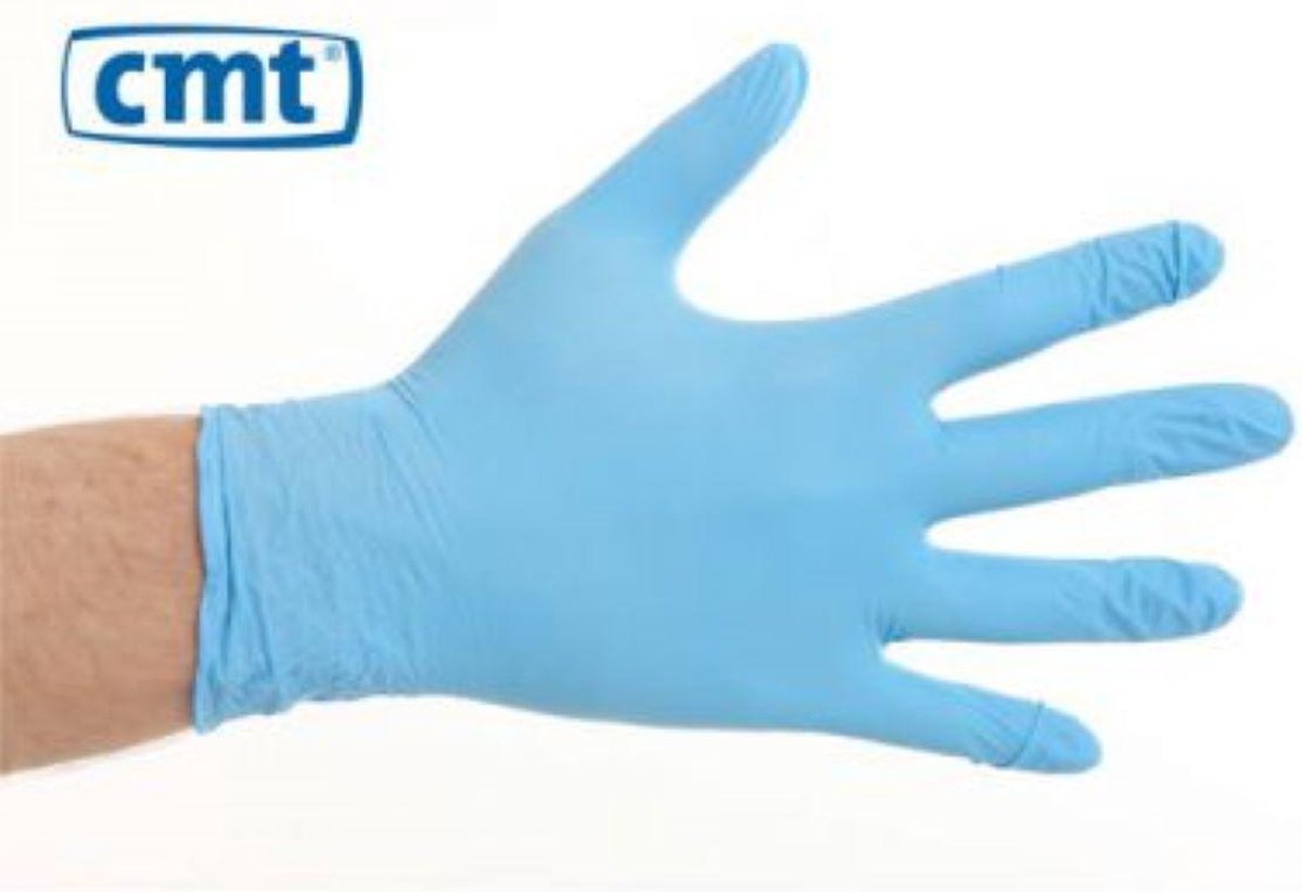 Goedkoopste Handschoen nitril en poedervrij BLAUW 100 stuks Small