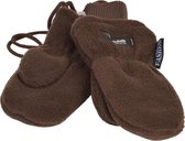 Wanten Kinderen 2j. Donker Bruin met Koordje, Micro Fleece