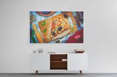 Schilderij - Pizza slice — 100x70 cm