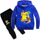 Pokémon trainingspak hoodie - maat 116 - Pikachu - trui en broek - pyjama - kinderen - kleding