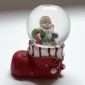 Botte de Noël boule à neige avec Père Noël 10cm de haut