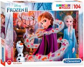 Clementoni - Puzzel 104 Stukjes Glitter Frozen 2, Kinderpuzzels, 6-8 jaar, 20162
