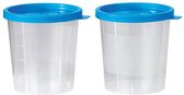 Urine Potjes Blauwe deksel – 10 Stuks Eenvoudiger - Cup – Beker - 125 ML – Afsluitbaar Urine containers – Bakje voor Urine – Herbruikbare Containers