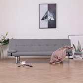 Slaapbank van stof grijs (Incl LW fleece deken) - Loungebank – zitbank- woonkamerbank