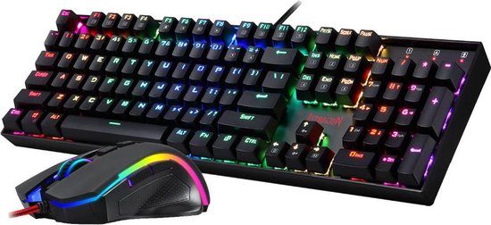 Redragon K551-BA RGB Gaming Set Muis & Toetsenbord | Gaming keyboard & Muis  box RGB... | bol.com