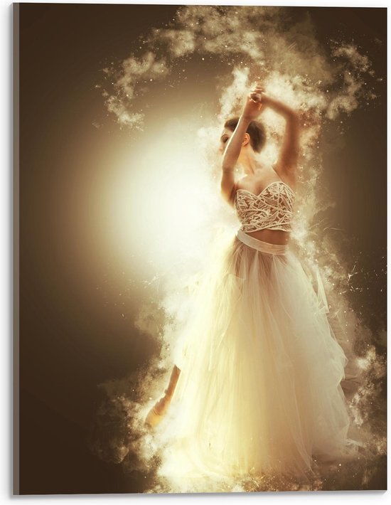 Acrylglas - Sierlijke Gouden Vrouw met Magie - 30x40cm Foto op Acrylglas (Wanddecoratie op Acrylglas)