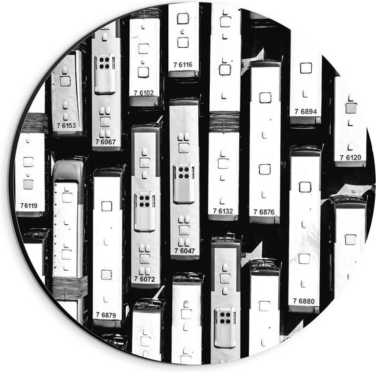 Dibond Wandcirkel - Computerspellen (zwart/wit) - 20x20cm Foto op Aluminium Wandcirkel (met ophangsysteem)