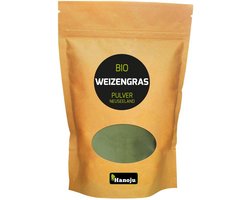 Hanoju Tarwegras poeder paper bag Nieuw Zeeland biologisch 250 gram