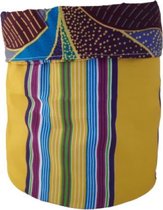 Jacqui's Arts & Designs - opbergmand - stoffenopbergmand - handgemaakt -kleurrijk -Afrikaanse print -Afrikaanse stof - paars - geel -woonaccessoires -
