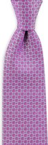 We Love Ties - Stropdas San Vincenzo - geweven zuiver zijde - fuchsia / lila / wit
